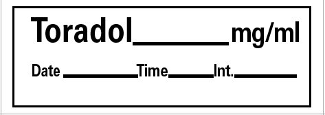 PDC Healthcare Drug Label Barkley Anesthesia Label Tape Toradol_mg/mL Date_Time_Int White 1/2 X 1-1/2 Inch 