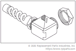 RPI RPB365 90º Liquid Tight Strain Relief With Locking Nut 