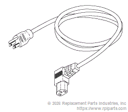 RPI RPC291 Power Cord (15A @ 125Vac, Left Angle, 6 Ft.) 