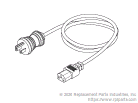 RPI RPC555 Hospital Grade Power Cord (15A @ 125Vac, 18 Ft.)