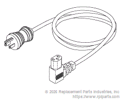 RPI RPC774 Hospital Grade Power Cord (15A @ 125Vac, Right Angle, 25 Ft.)