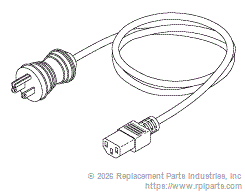 RPI RPC869 Hospital Grade Power Cord (13A @ 125Vac, 3 Ft.)