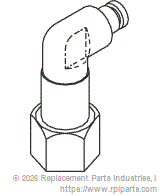 RPI RPF377 Swivel Elbow (1/8" Oush-In X 1/8"Fpt)