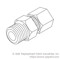 RPI RPF688 Male Connector (3/16" X 1/4" Mpt) 