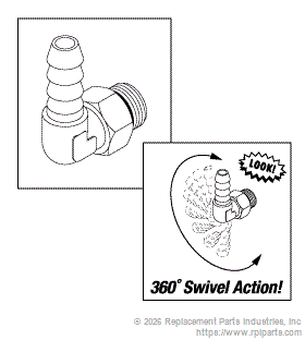 RPI RPF811 Swivel Elbow (6Mm Barb X 1/8" Male Bspp) 