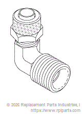 RPI RPF893 Elbow (1/4" Poly X 3/8" Mpt) 
