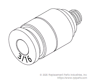 RPI RPF976 Male Connector (3/16" Push-In X #10-32 Male)