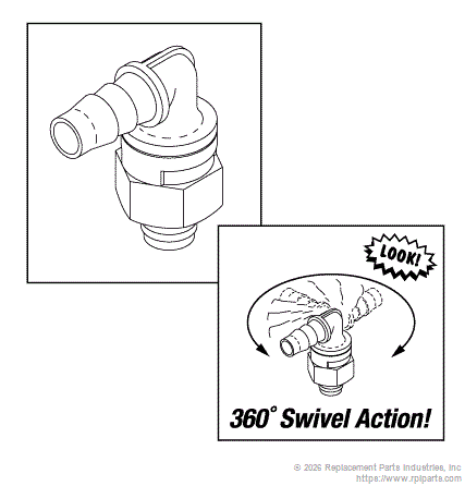 RPI RPF978 Swivel Elbow (1/8" Barb X