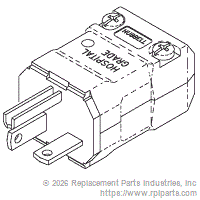 RPI RPP584 Hospital Grade Male Plug (20A @ 250Vac, Nema 6-20P)