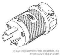 RPI RPP586 Industrial Grade Male Plug - Locking (20A @ 250Vac, Nema L6-20P)