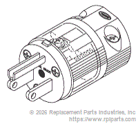 RPI RPP598 Hospital Grade Male Plug (15A @ 125Vac, Nema 5-15P)