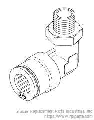 RPI RXF013 Swivel Elbow (3/8" Push-In X 1/8" Mpt) 