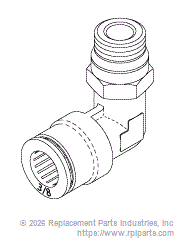 RPI RXF014 Swivel Elbow (3/8" Push-In X 1/4" Mpt)
