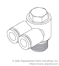RPI RXF025 Branch Elbow (Dual 1/4" Push-In X 1/4" Mpt)