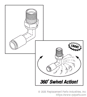 RPI RXF029 Elbow Fitting (1/4" Push-In X 1/4" Mpt)