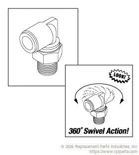RPI RXF033 Pivot Elbow (3/8" Push-In X 1/4" Mpt)