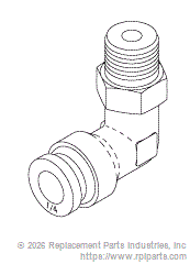 RPI RXF037 Swivel Elbow (1/4" Push-In X 1/8" Mpt) 