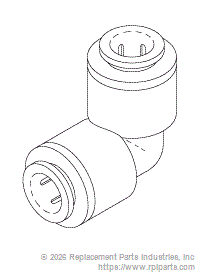 RPI RXF051 Elbow Fitting (3/8" Push-In X 3/8" Push-In) 