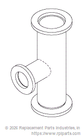 RPI RXF078 Vacuum Reducer Tee (1" X 1" X 3/4") 