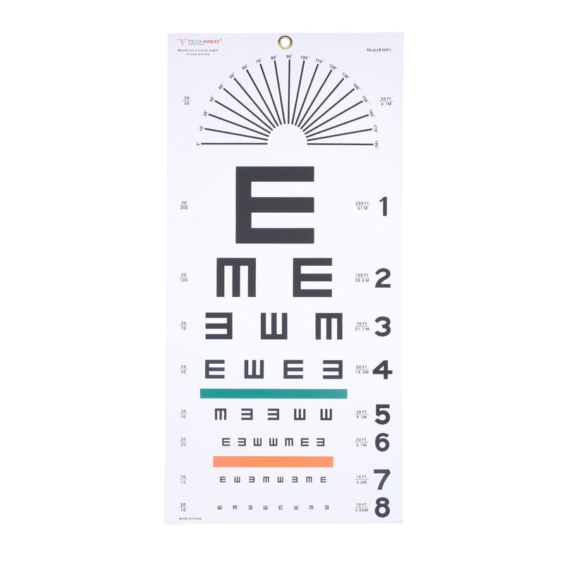 Dukal Corporation Dukal Tech-Med Eye Charts  Eye Test Chart, Tumbling E, 22" x 11", Kindergarte