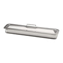 TRAY INSTRUMENT W/STRAP HANDLEW/LID 17X4X1-1/8 SS