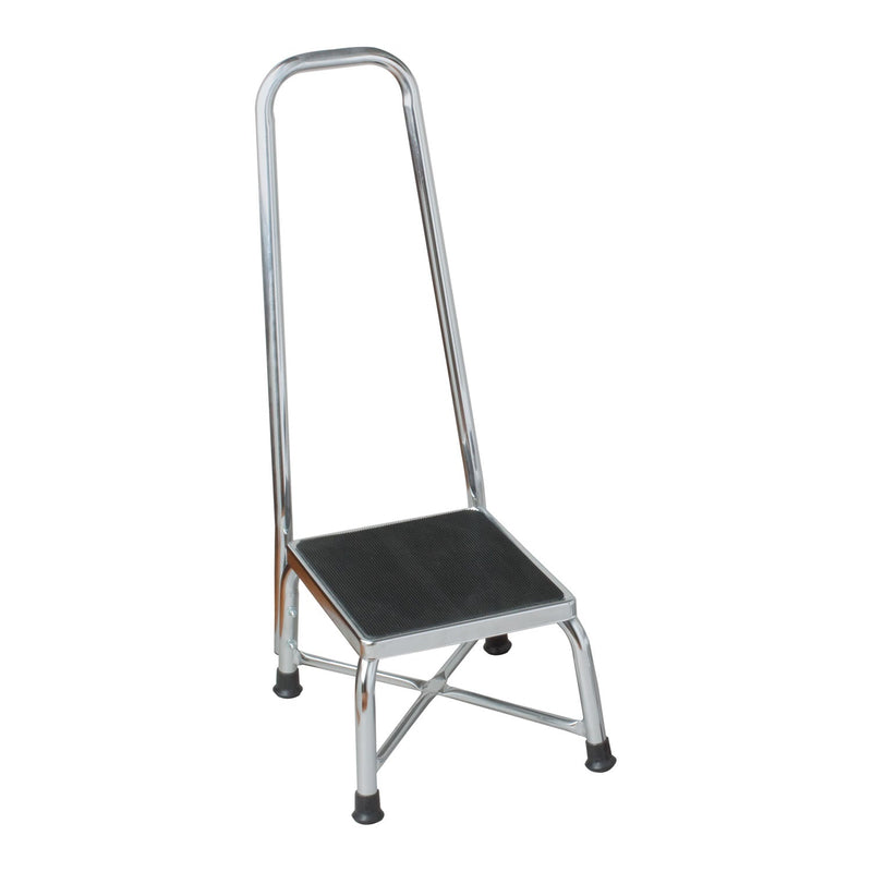 Dukal Corporation Dukal Tech-Med Footstools  Footstool w/ Hand Rail, Bariatric, Chrome, 11" x 1