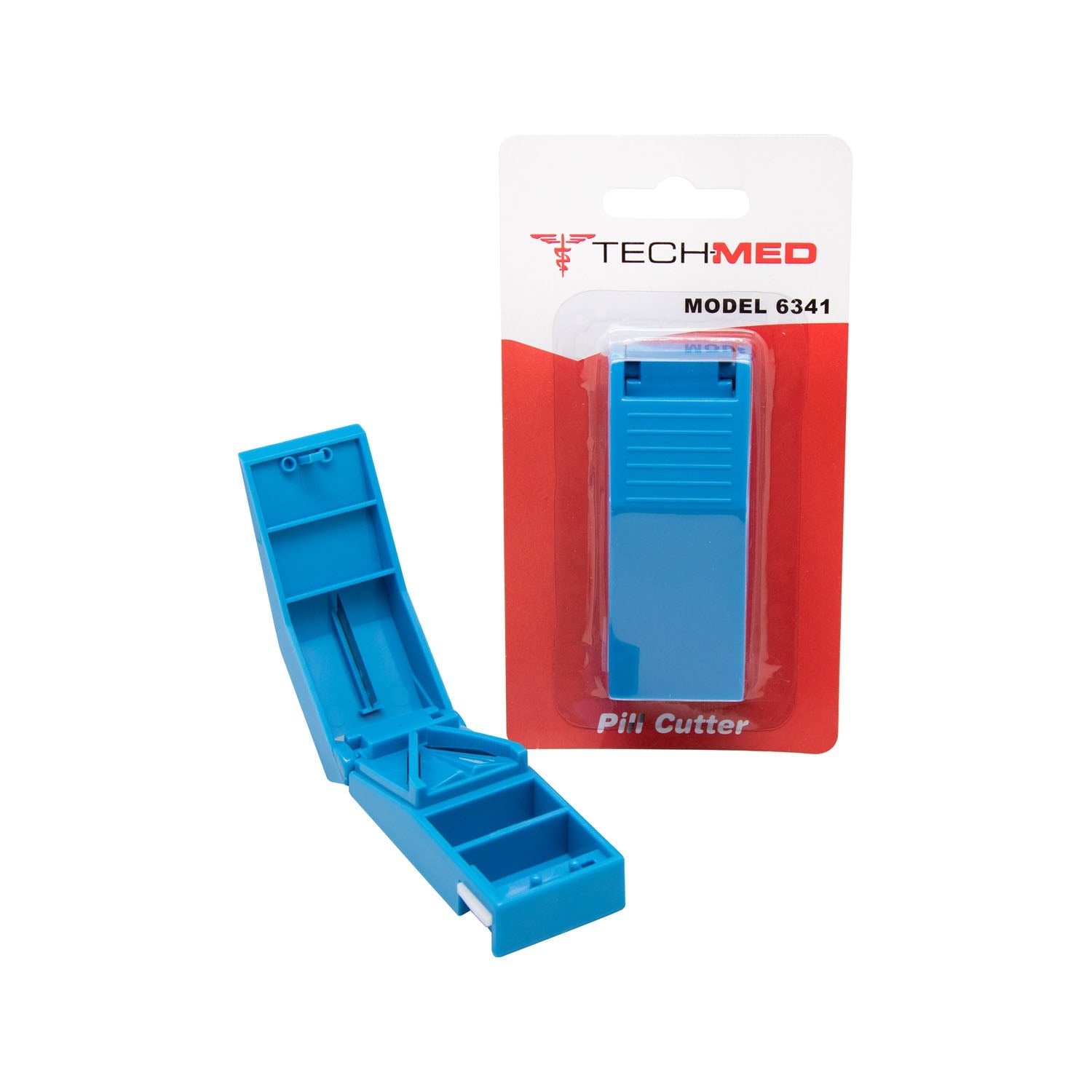 Dukal Corporation Dukal Tech-Med Pill Crusher & Pill Cutter  Pill Cutter, Blue, Stainless Steel Blade