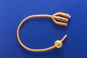 Foley Catheter Rusch Gold 3-Way Standard Tip 5 cc Balloon 24 Fr. Silicone Coated Latex 