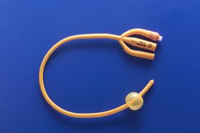 Foley Catheter Rusch Gold 3-Way Standard Tip 5 cc Balloon 24 Fr. Silicone Coated Latex 