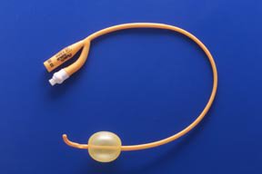 Foley Catheter Rusch PureGold 2-Way / Tiemann / One Eye Coude Tip 30 cc Balloon 22 Fr. PTFE (Teflon) Coated Latex 