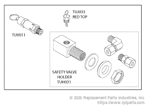 RPI TUK053 Safety Valve Holder Kit (37 Psi)