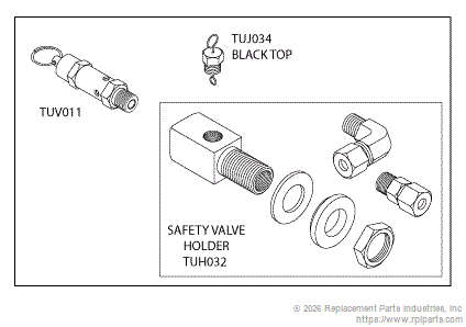RPI TUK054 Safety Valve Holder Kit (37 Psi) 