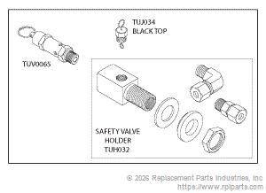 RPI TUK078 Safety Valve Holder Kit (40 Psi)