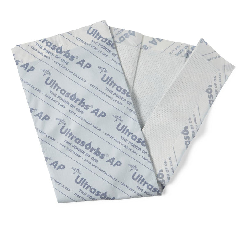 Medline Disposable Underpad Ultrasorbs AP Low Air Loss and Repositioning 30 X 36 Inch Polymer Heavy Absorbency (ULTRASORB3136 / CS) 
