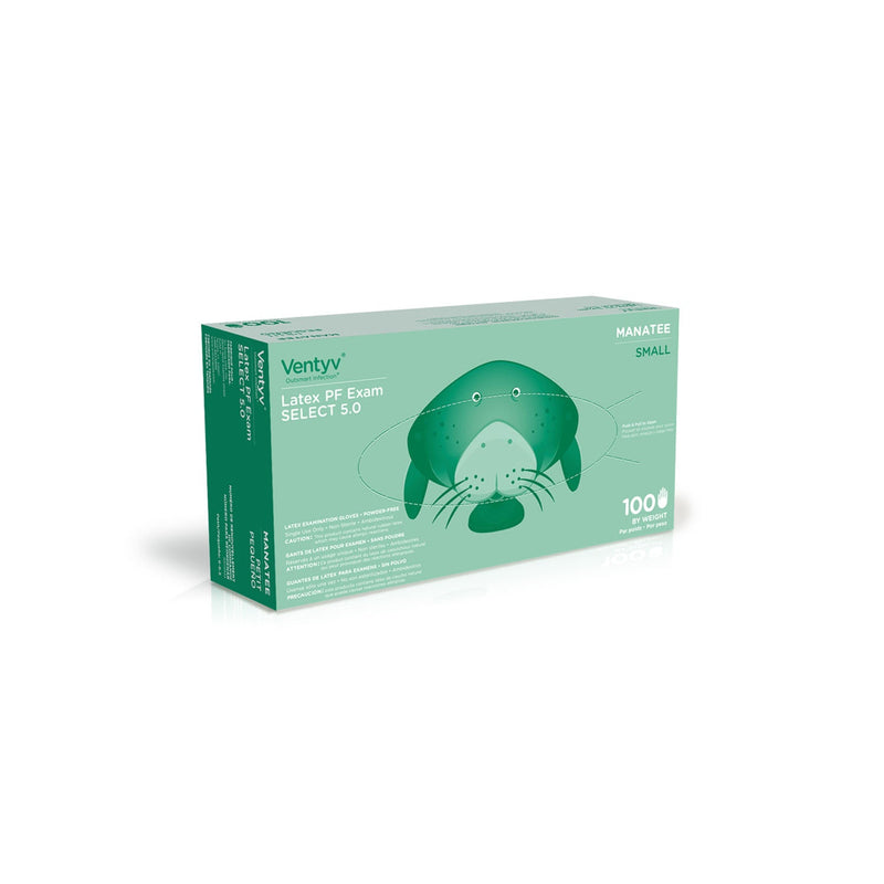 Ventyv Select 5.0 Natural Latex Exam Gloves (Manatee)  Glove, Exam, Latex, Powder-Free (PF), Textured, Na