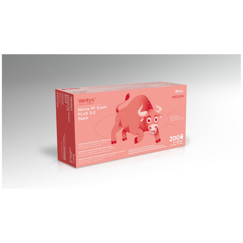 Ventyv Nitrile Powder Free Exam Glove Plus 5.0 (Bull)  Glove, Exam, Nitrile, Plus, Bull, Powder-Free, Med