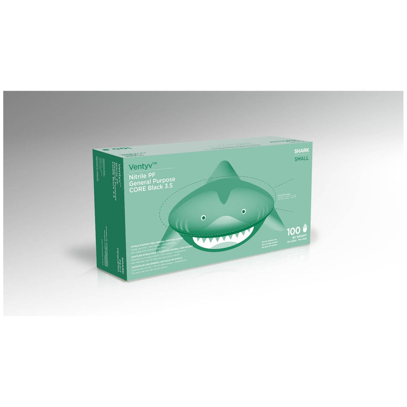 Ventyv Core 3.5 Nitrile General Purpose Gloves (Shark)  Glove, General Purpose, Nitrile, Poly Coated, Text