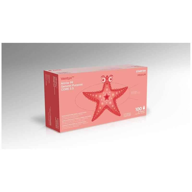 Ventyv Core 3.5 Nitrile General Purpose Gloves (Starfish)  Glove, General Purpose, Nitrile, Poly Coated, Text