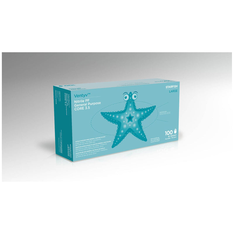 Ventyv Core 3.5 Nitrile General Purpose Gloves (Starfish)  Glove, General Purpose, Nitrile, Poly Coated, Text