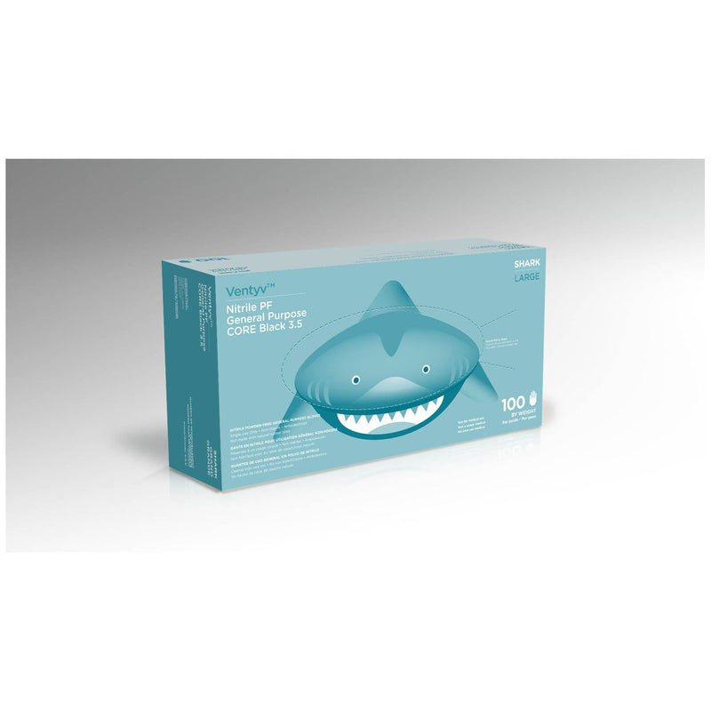 Ventyv Core 3.5 Nitrile General Purpose Gloves (Shark)  Glove, General Purpose, Nitrile, Poly Coated, Text