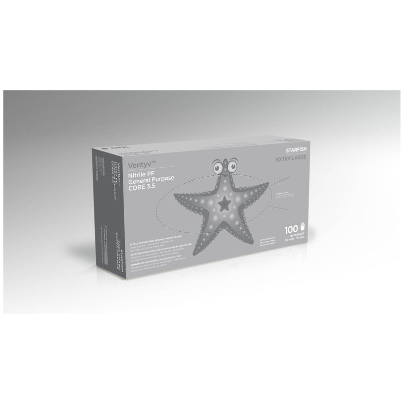 Ventyv Core 3.5 Nitrile General Purpose Gloves (Starfish)  Glove, General Purpose, Nitrile, Poly Coated, Text