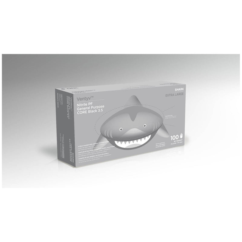 Ventyv Core 3.5 Nitrile General Purpose Gloves (Shark)  Glove, General Purpose, Nitrile, Poly Coated, Text