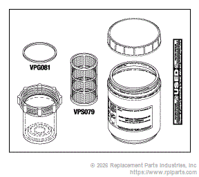 RPI VPK075 Solids Collector Replacement Kit (Case Of 8) 