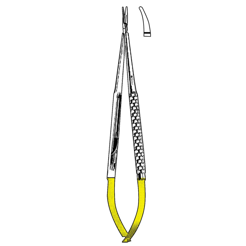 Sklar TC Toledo Micro Needle Holder - 5-1/2", Curved, Smooth, without Catch - 98-9305
