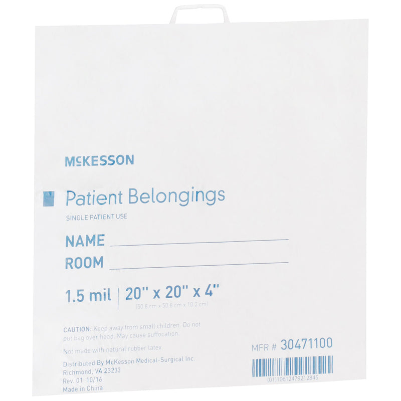 McKesson Patient Belongings Bag With Snap Closure