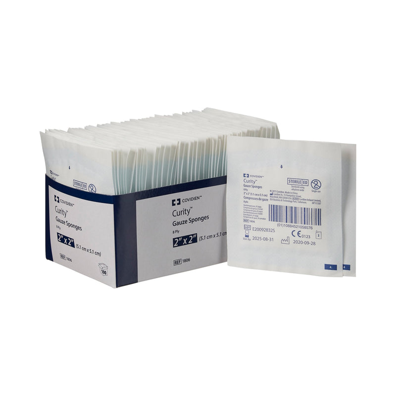 Cardinal Curity Sterile USP Type VII Gauze Sponge, 2 x 2 Inch, Eight-Ply (1500/CS) 