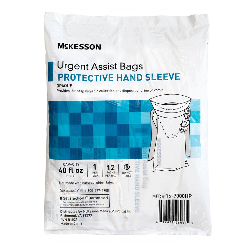 McKesson Urgent Assist/Emesis Bag with Protective Hand Sleeve (Case of 240)