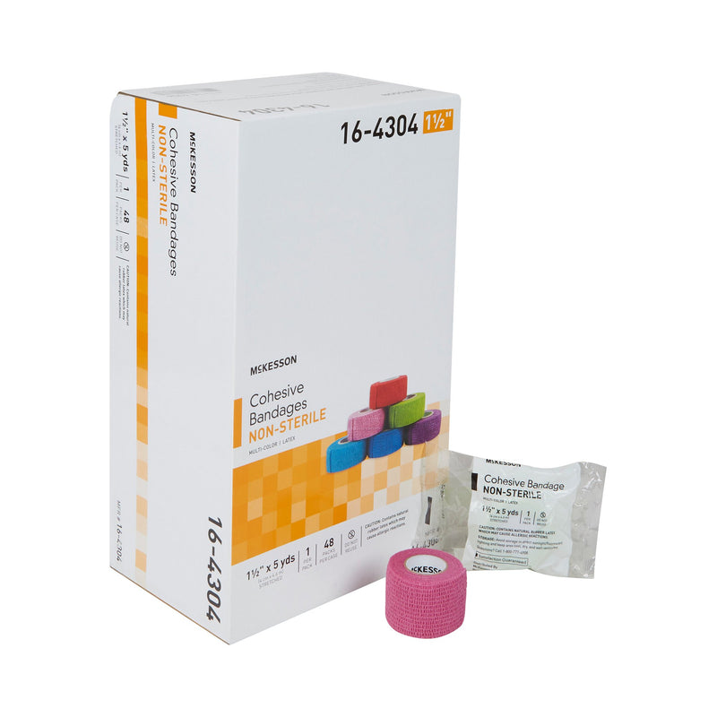 McKesson Self-adherent Closure Cohesive Bandage, 1-1/2 Inch x 5 Yard (Case of 48)