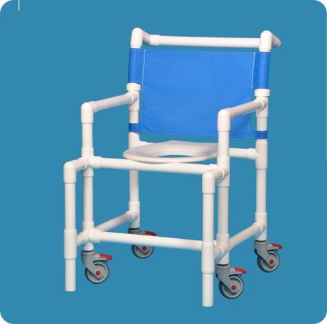 IPU Shower Chair Original Fixed Arms PVC Frame Mesh Backrest 25-3/4 Inch Seat Width 350 lbs. Weight Capacity 