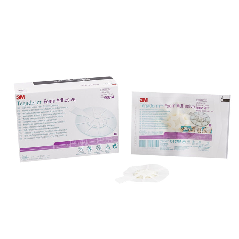Solventum Corporation 3M Tegaderm High Performance Adhesive with Border Foam Dressing, 2¾ x 2¾ Inch (40/CS)